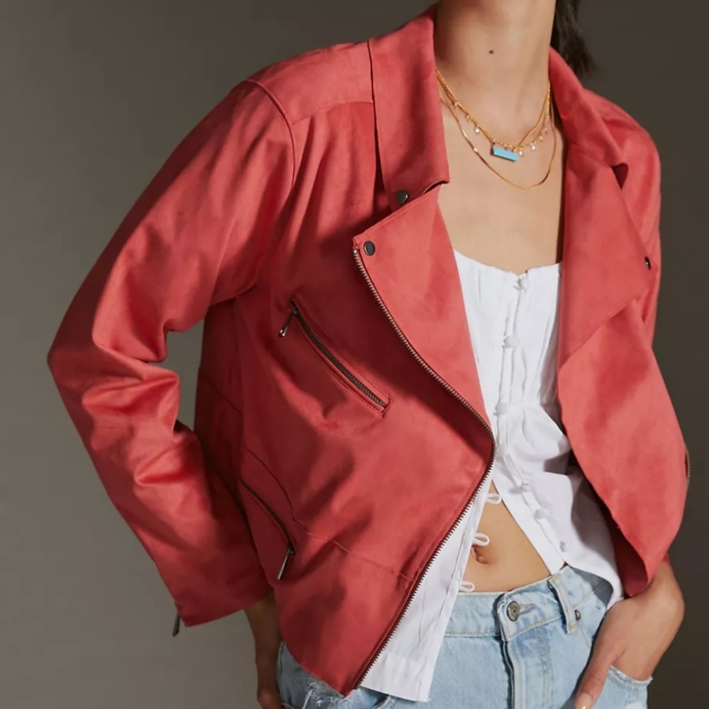 Anthropologie Hutch Motto Faux Suede Jacket sz L